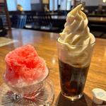 コーヒーフロート かき氷 いちご