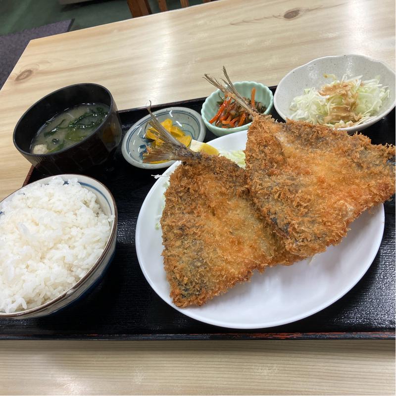 アジフライ定食(竹家食堂)