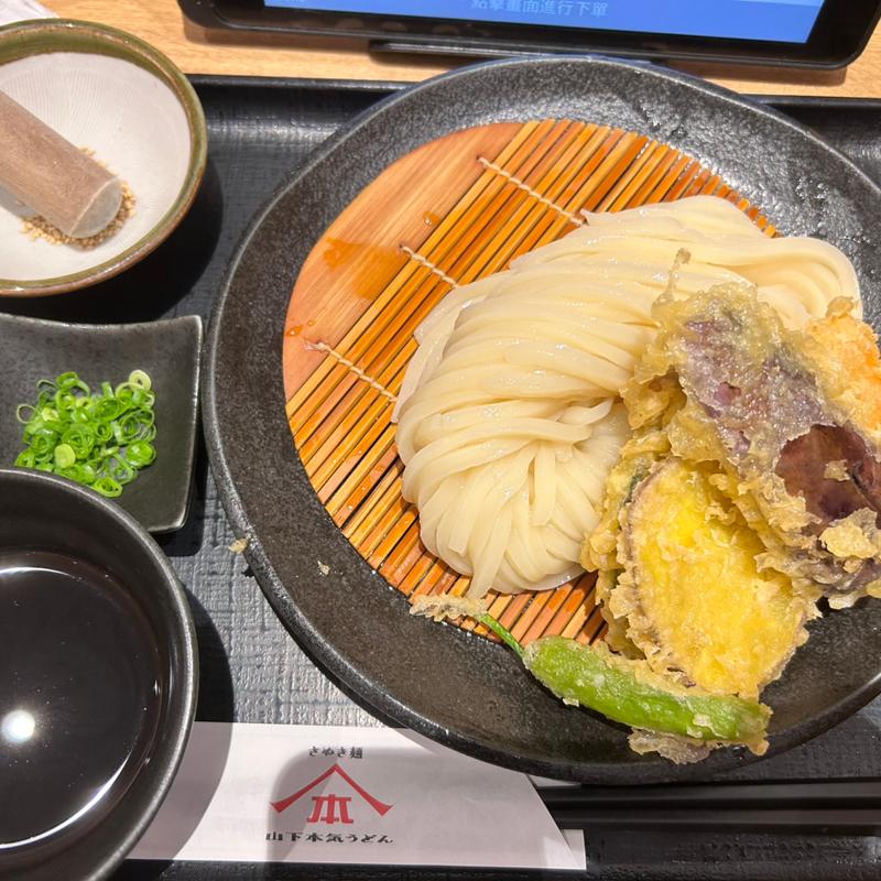 野菜天ざるうどん(山下本気うどん 大宮東口)