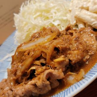 生姜焼き定食＋ご飯大盛り(dancyu食堂)