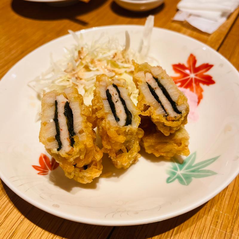 えびとれんこうのはさみ揚げ(季節の和とお酒 うめさくら)