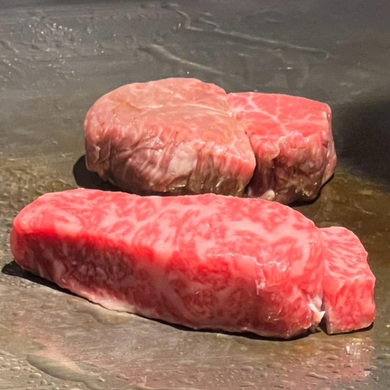神戸牛　サーロイン　ヘレ鉄板焼き(そうさくてっぱん樹々)