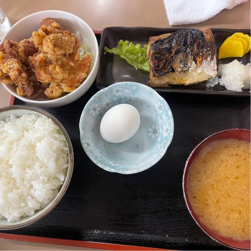 塩鯖　鶏から定食(男の厨房)
