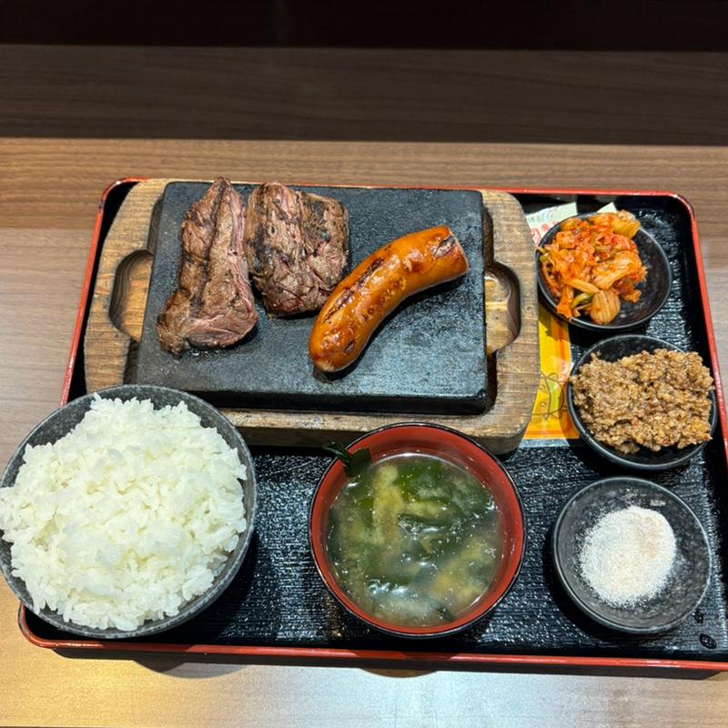 ハラミステーキセット(感動の肉と米 大和下和田店)