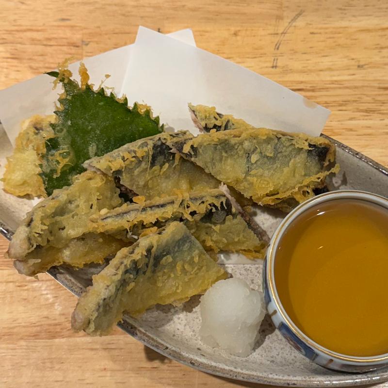 秋刀魚の天ぷら(五味五感 丸力酒蔵 福島本通り店)