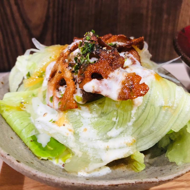 レタスサラダ_お魚定食(ぱちーの〜地の食と水〜)