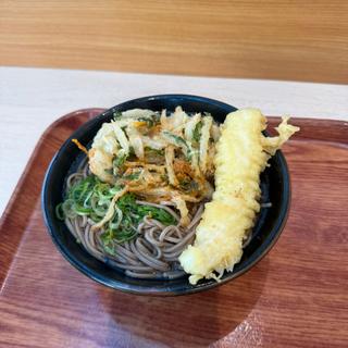 かき揚げそば　いか天