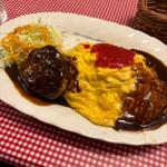 オムライスと一口ハンバーグ