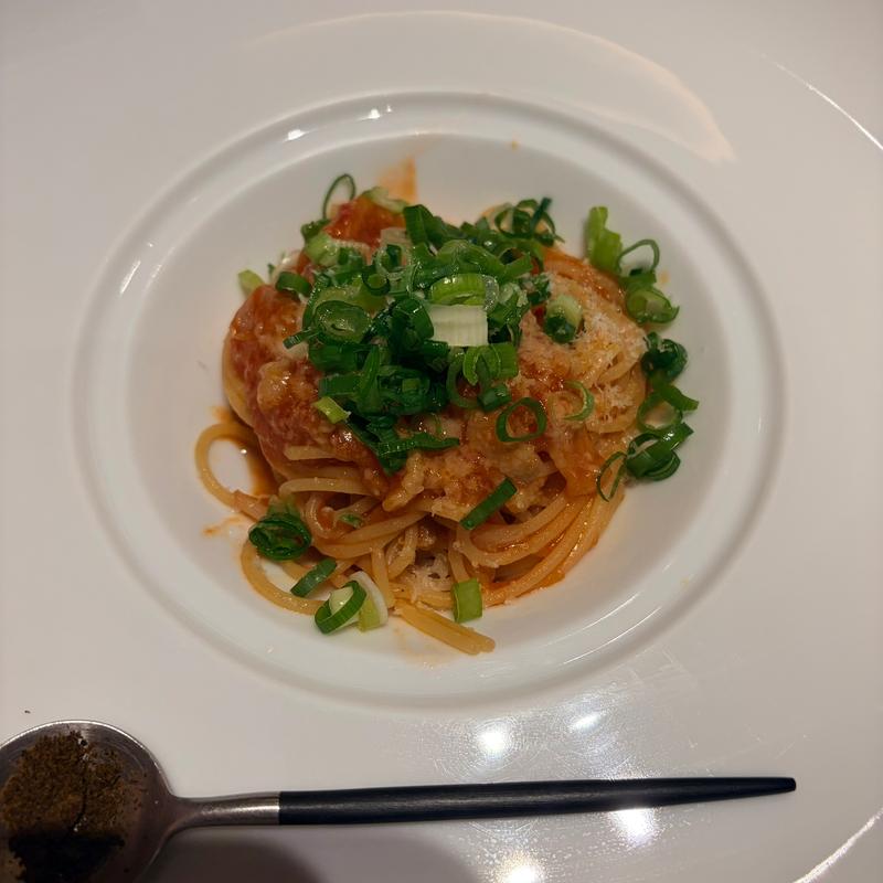 九条ネギと京もち豚のアマトリチャーナ(オルティーヴォ )