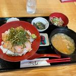胡麻かんぱち丼、ミニそばセット