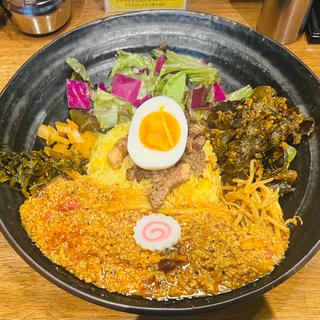 魯珈プレート （酢菜豚キーマ珈哩に変更、木耳のアチャール、ライス大盛り） 