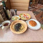 ランチパスタ+小エビサラダ+フォッカチオ(サイゼリヤ 八千代大和田新田店)