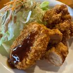 鶏唐揚げ＆牛肉コロッケ定食