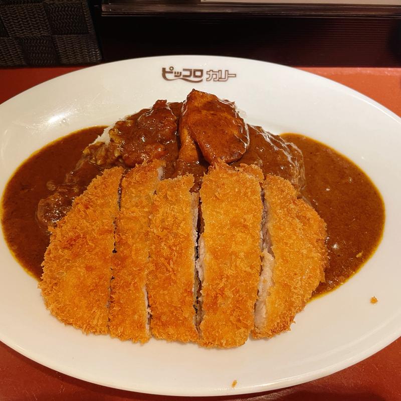 チキンカリーレギュラーサイズ+とんかつトッピング(ピッコロホワイティ梅田店)