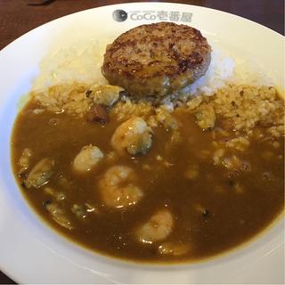 海老あさりカレー＋ハンバーグ