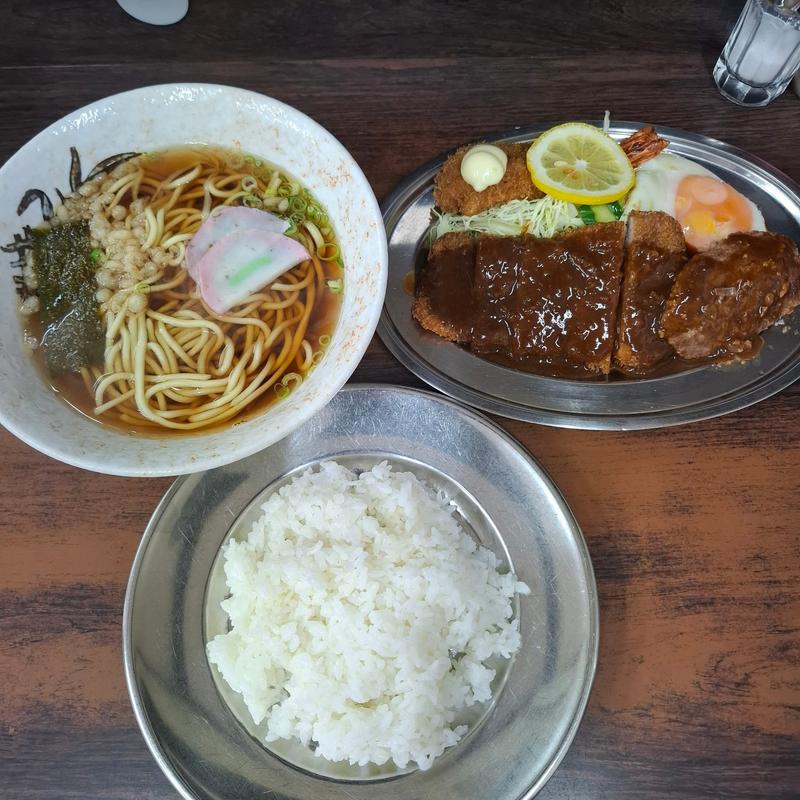 Aランチ 汁そば(洋食専門 三久食堂)