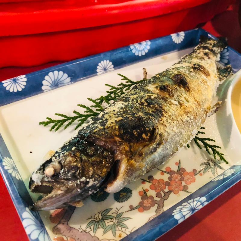 鱒の塩焼き_そうめん定食B(慈眼寺公園 そうめん流し)