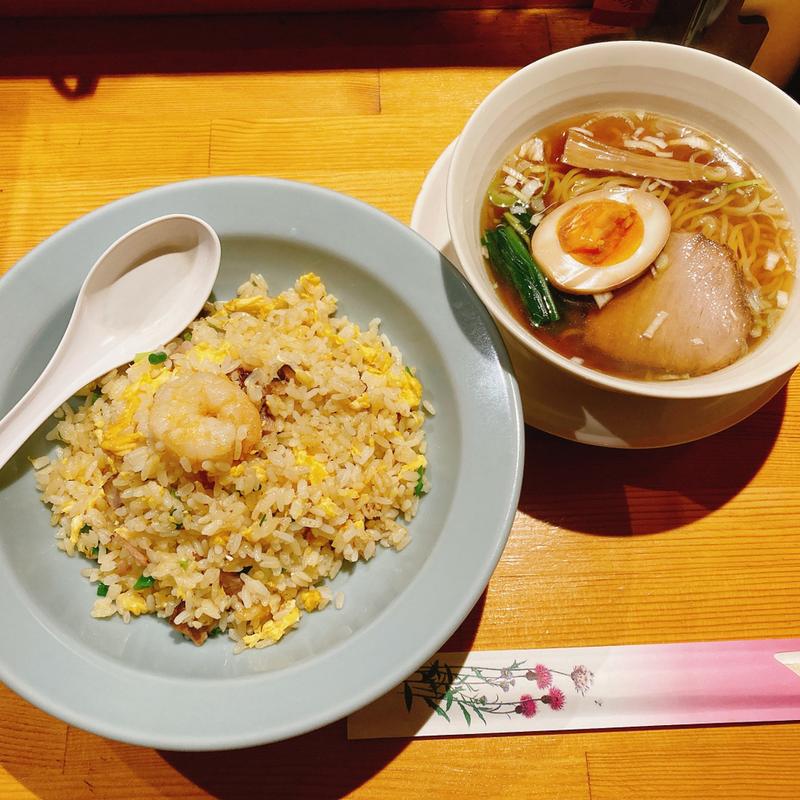 五目チャーハン、ミニラーメン(中華居酒屋 富記 国立店)