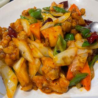 鶏肉のピリ辛炒め定食(香蘭 本店)