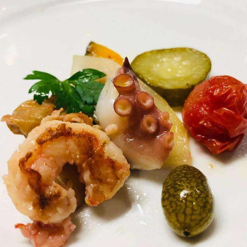 薩摩甘海老のグリルと地蛸の軽いスモーク_36ぷらす3 フレンチ松花堂弁当(フランス厨房 旬彩 中央駅店 )