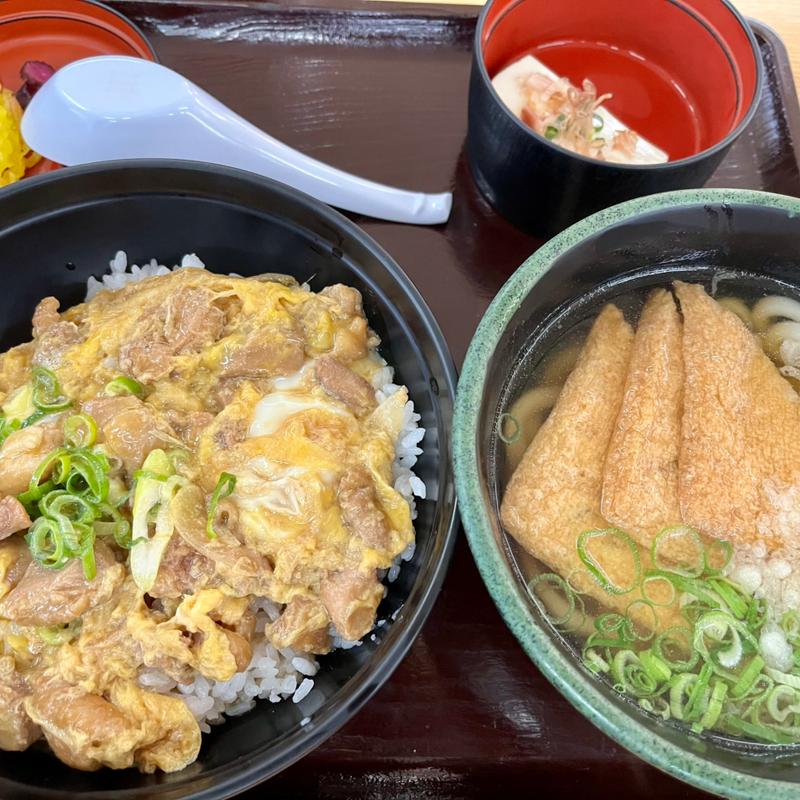親子丼小うどんセット（きつねトッピング）(うちだ屋 山鹿店)