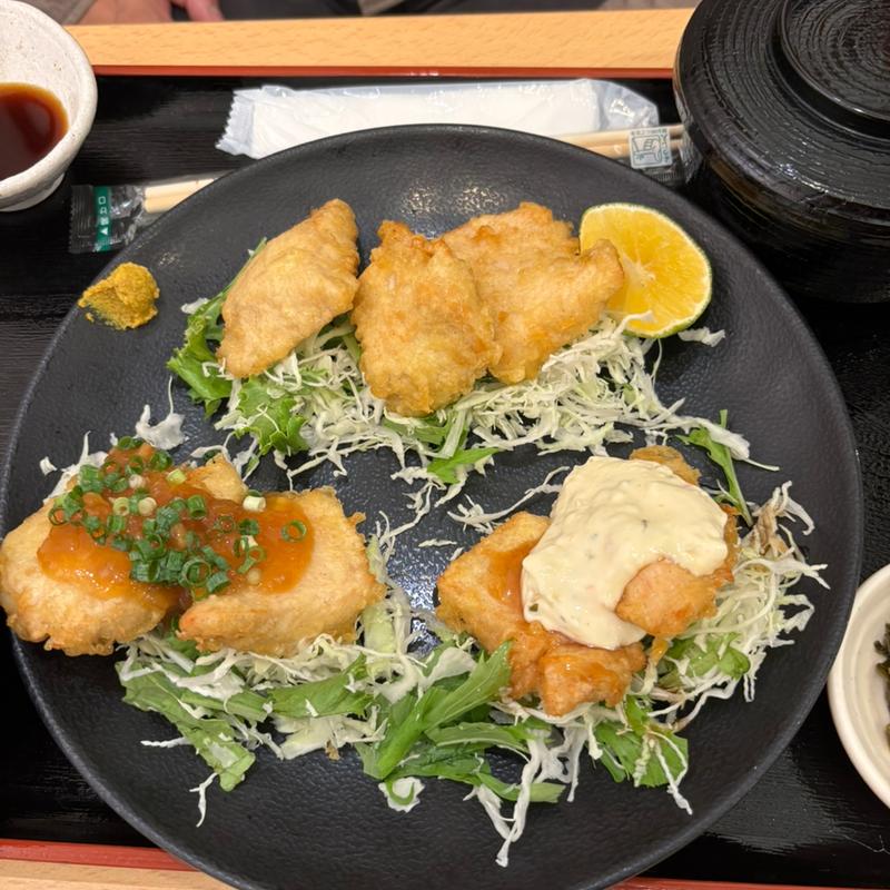 とり天3種盛り(豊後や食堂)