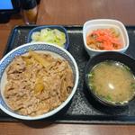 肉だく牛丼並　お新香みそ汁セット(吉野家 浅草駅前店)