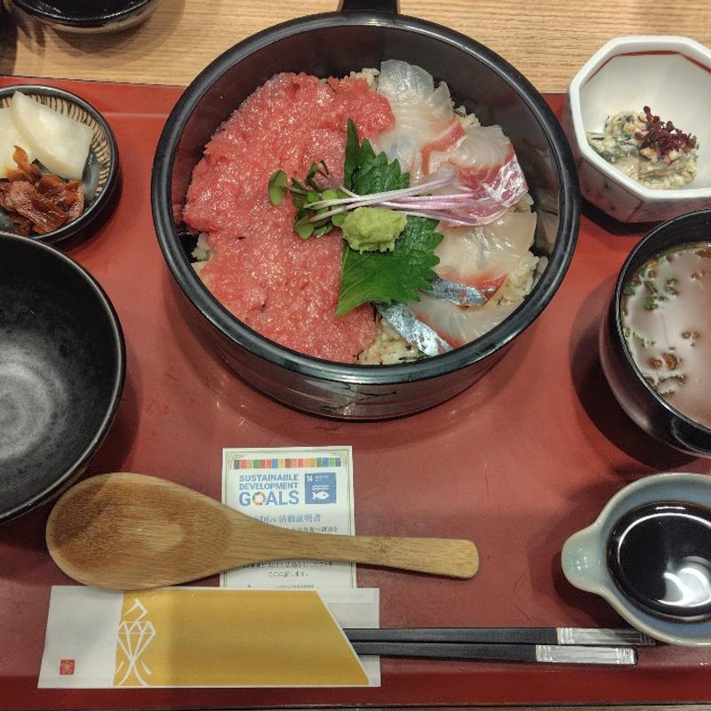 近大ネギトロ紅白手桶寿司(近畿大学水産研究所 はなれ)