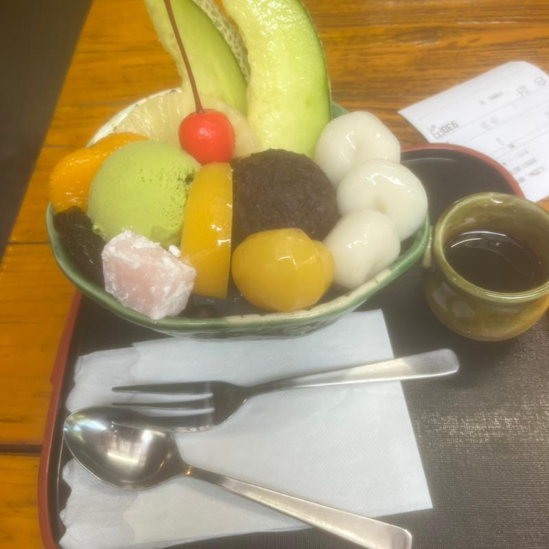 抹茶白玉あんみつ(深大寺そば・甘味 多聞)