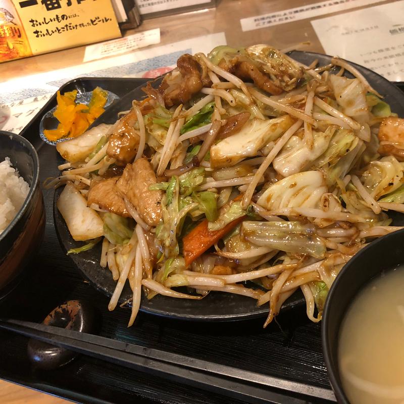 肉やさい炒め定食(豚菜)