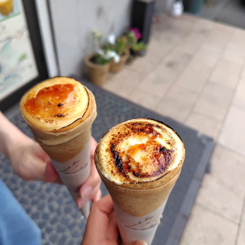 グループdeほうじ茶焼き芋ブリュレ(茶羽クレープ)