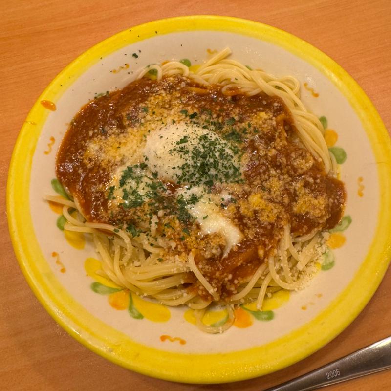 半熟卵のミートソースボロニア風(サイゼリヤ 獨協大学前駅東口店)