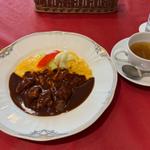 オムライス 煮込みデミグラスソース スープ付き