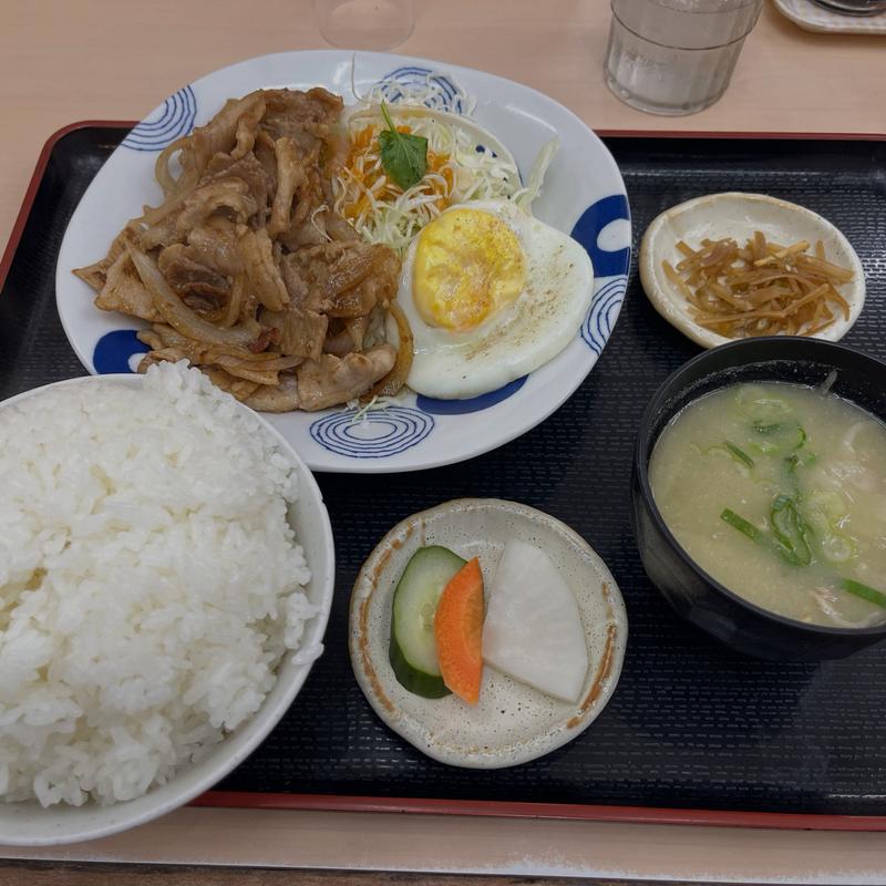生姜焼定食　大盛肉増量　ミニ豚汁(銀シャリ亭 新外店 )