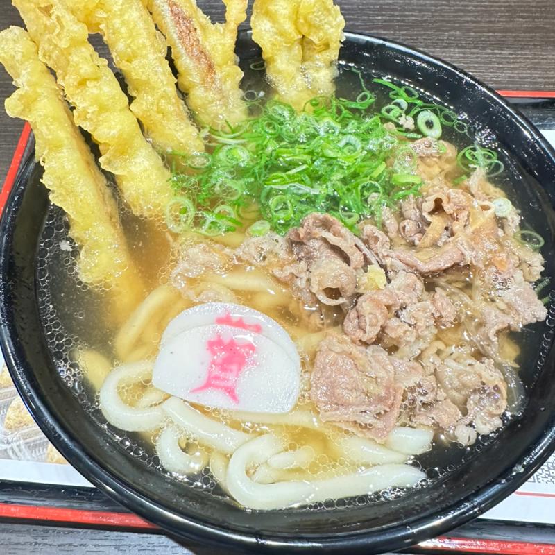 肉ごぼ天うどん(資さんうどん 戸島店)