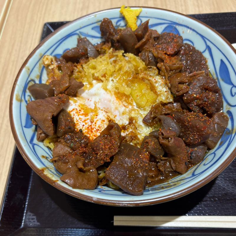 八丁味噌どて煮　玉子天ぶっかけ大(丸亀製麺イオンモール岡崎)