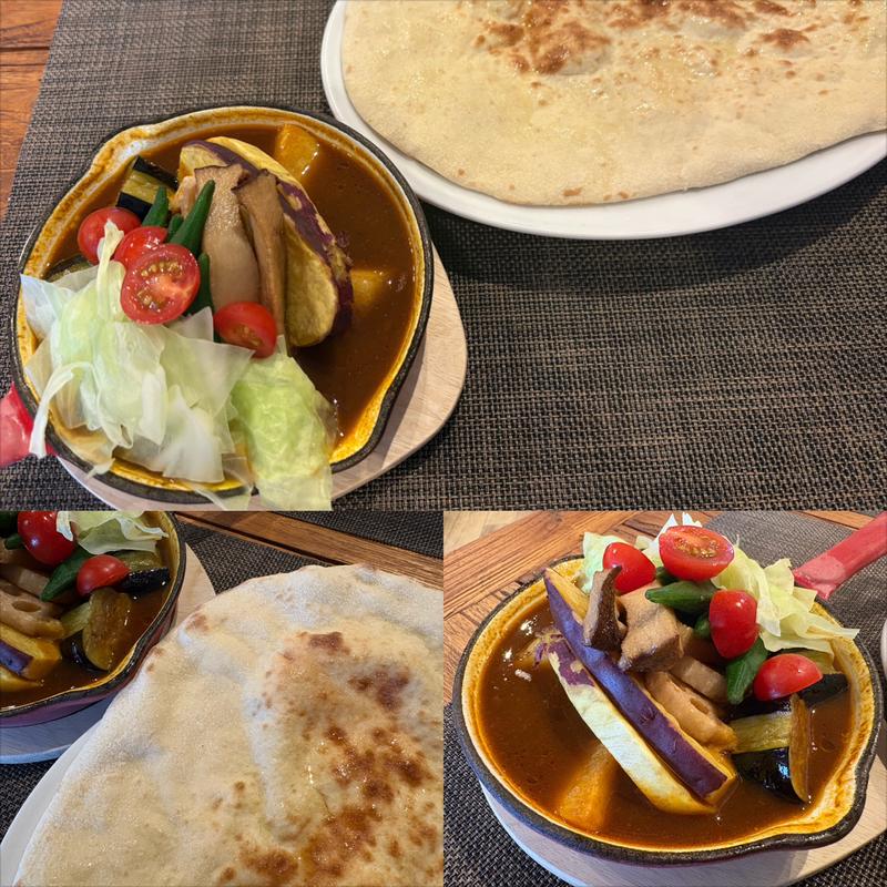 大盛りやさいカレー➕ナン(cafe&curry HYGGE)