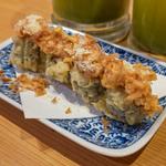 クリームチーズの揚げ細巻き  旨辛ねぎまぐろ(鮨・酒・肴 杉玉 大船)