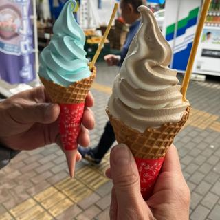 モカミックスソフトクリーム(道の駅おかべ ふるさと物産センター )
