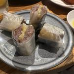燻製秋刀魚、秋茄子の生春巻き