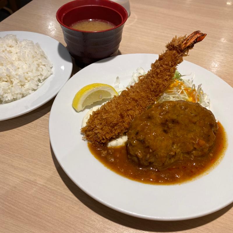 お好み盛り合わせ　ハンバーグ　海老フライ(キッチンジロー中之島フェスティバルプラザ店)