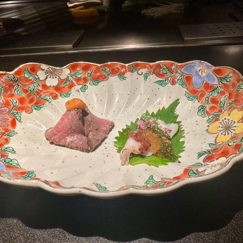 鮮魚のお刺身　和牛イチボ(鉄板焼 まつ尾)