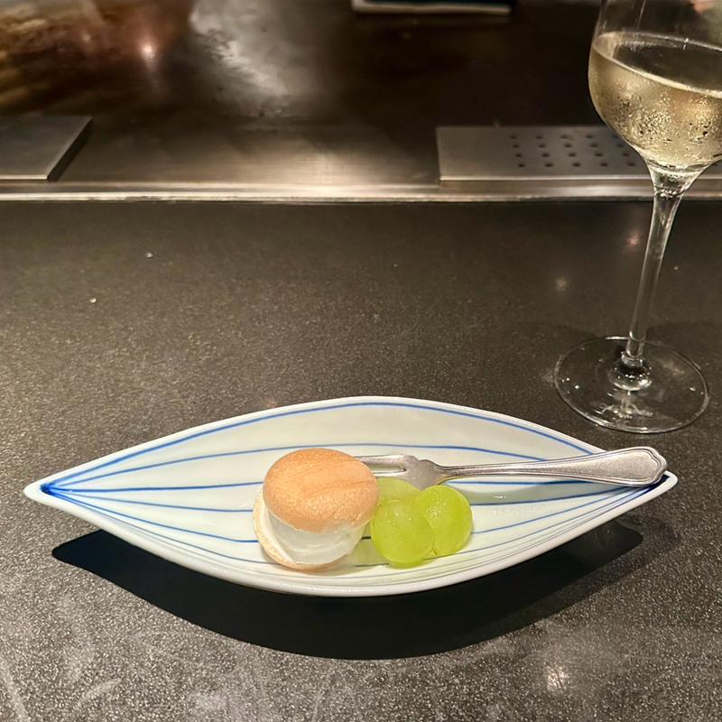 アイス最中　旬のフルーツ(鉄板焼 まつ尾)