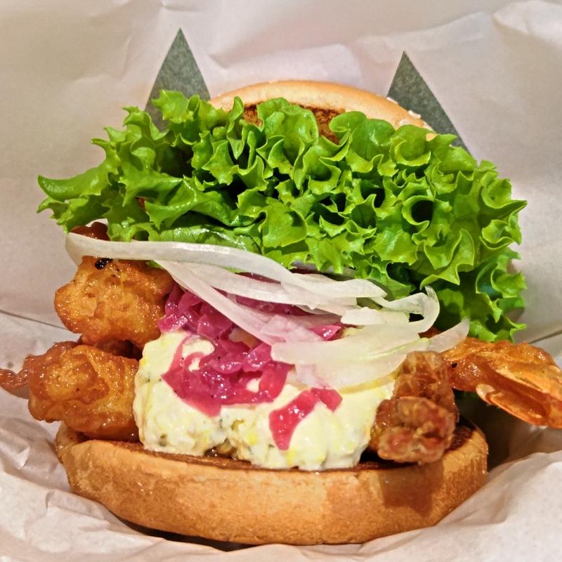 神の海老パーガー  ガーリックシュリンプ(フレッシュネスバーガー山下)