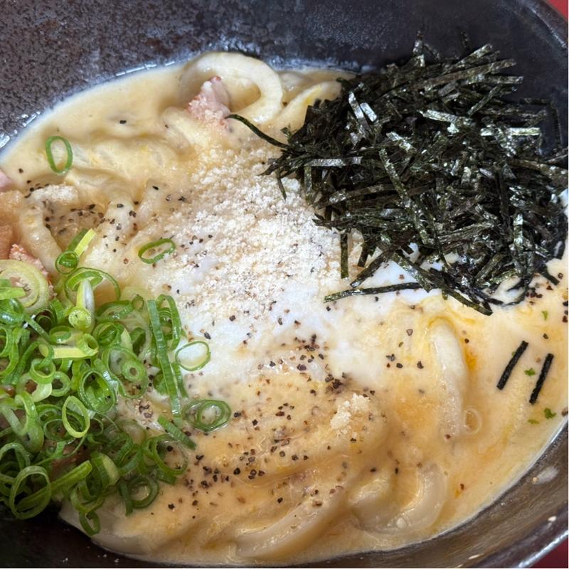 カルボナーラうどん(うどん工房 かたつむり)