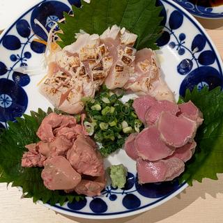 鶏刺し3種盛り