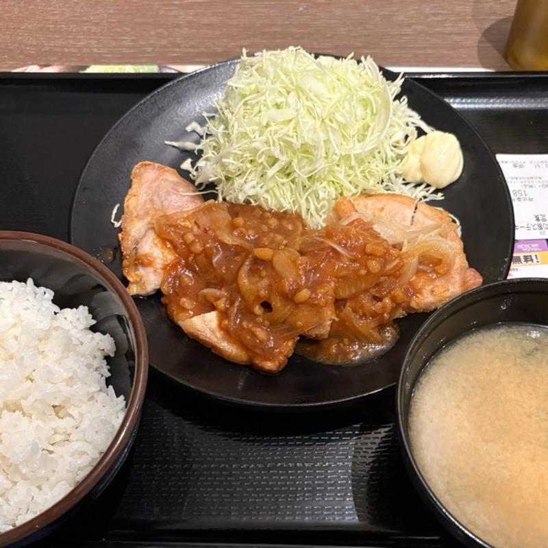 背脂生姜の豚ステーキ定食(松のや 赤坂店(マイカリー食堂併設))