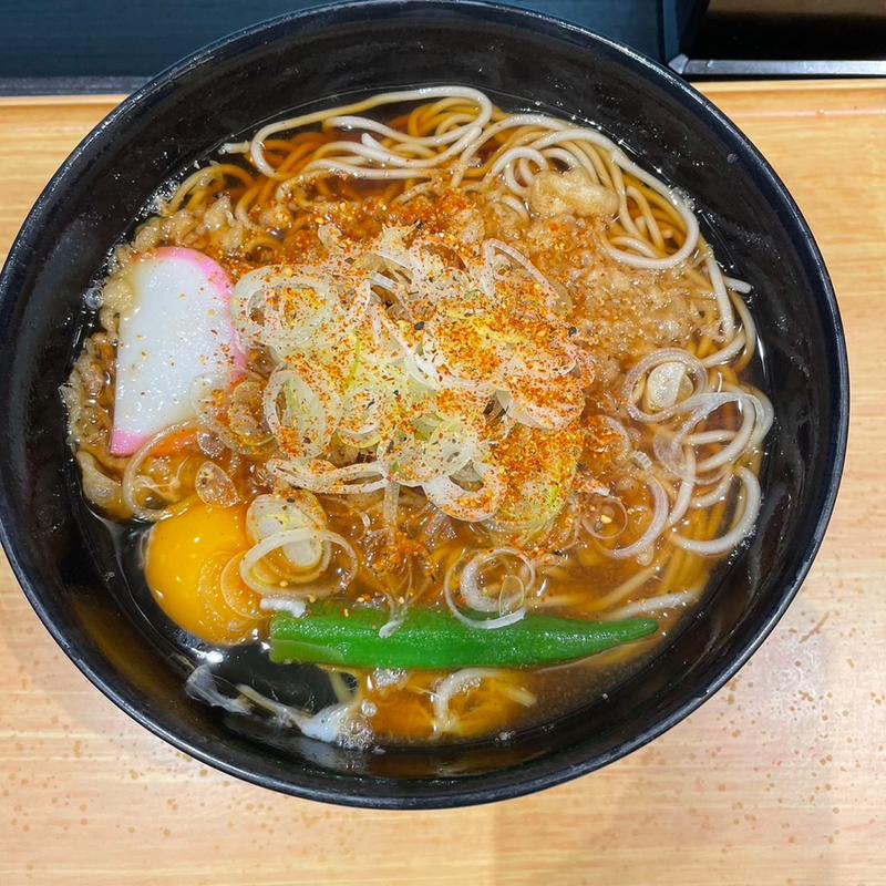 たぬきそば　生玉子(小諸そば 新越谷駅店)