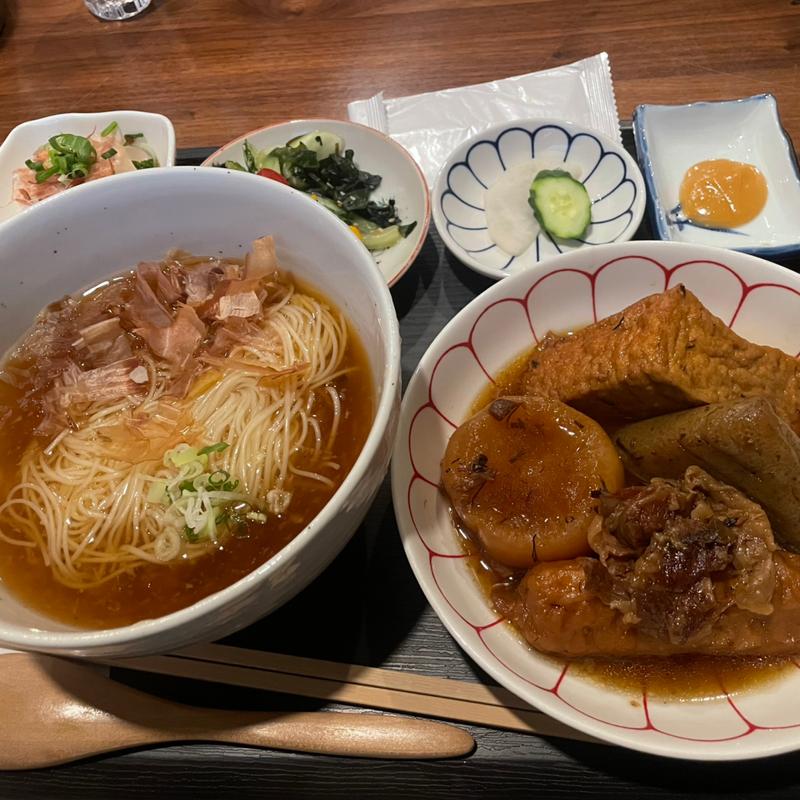 生姜あんかけ煮麺定食(おでん5品)(シトロン食堂)