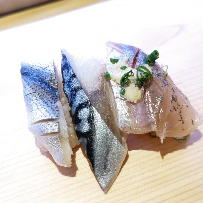 ひかりもの三種(立ち寿司　おや潮)